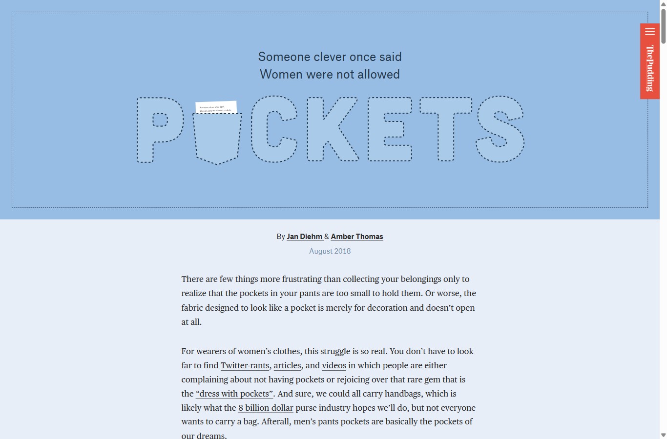 Desktop screenshot of The Pudding visual essay