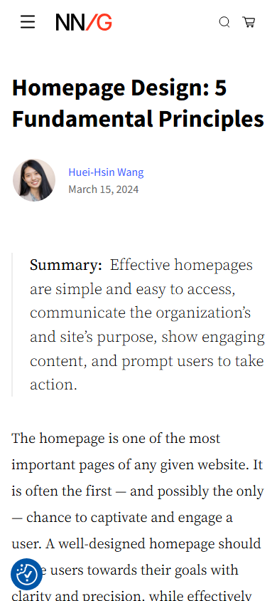 Mobile first viewport showing how the original page adapts its hierarchy and composition.
